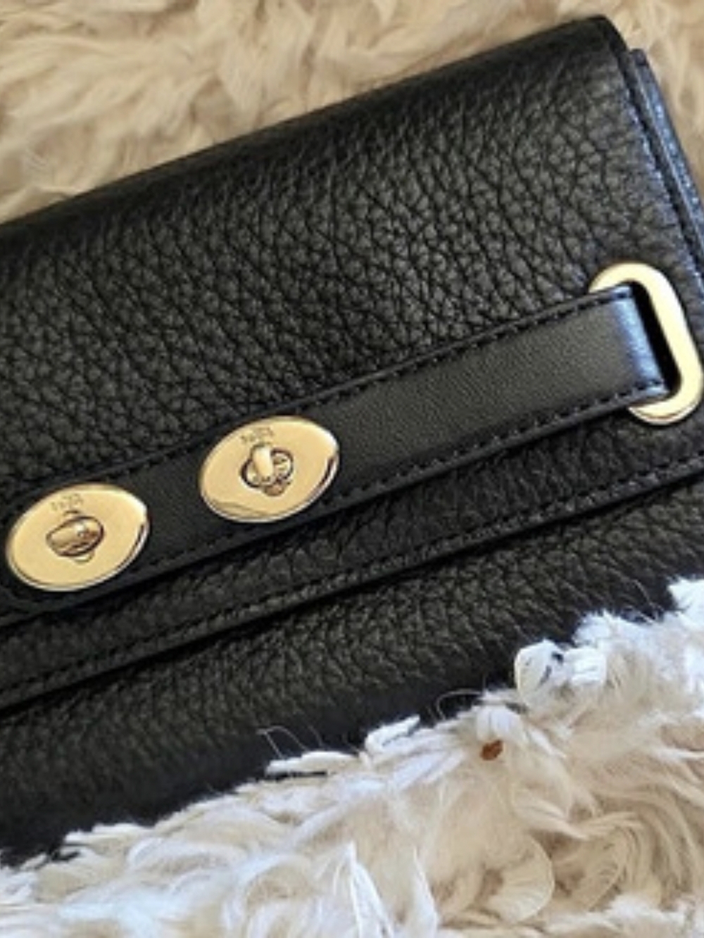 Coach Blake Double Turnlock Clutch Wallet Black